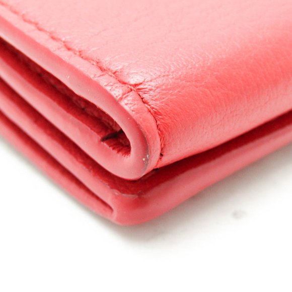 Balenciaga Papier Mini Wallet 391446 Women's Leather Wallet (tri-fold) Red Color - Picture 6 of 16